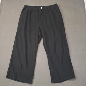 Old Navy Pants Womens 2X Black High Rise Wide Leg Comfort Elastic Waist